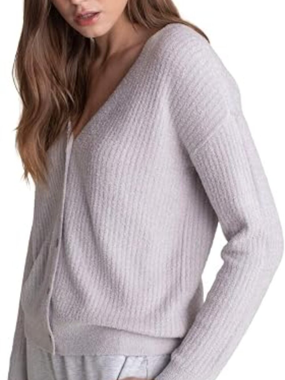 Barefoot Dreams CozyChic Lite V-Neck Cardigan, Ribbed Sweater, Oversized Coat